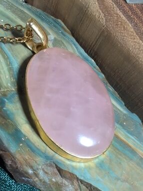 Rose Quartz Gold Electroplated